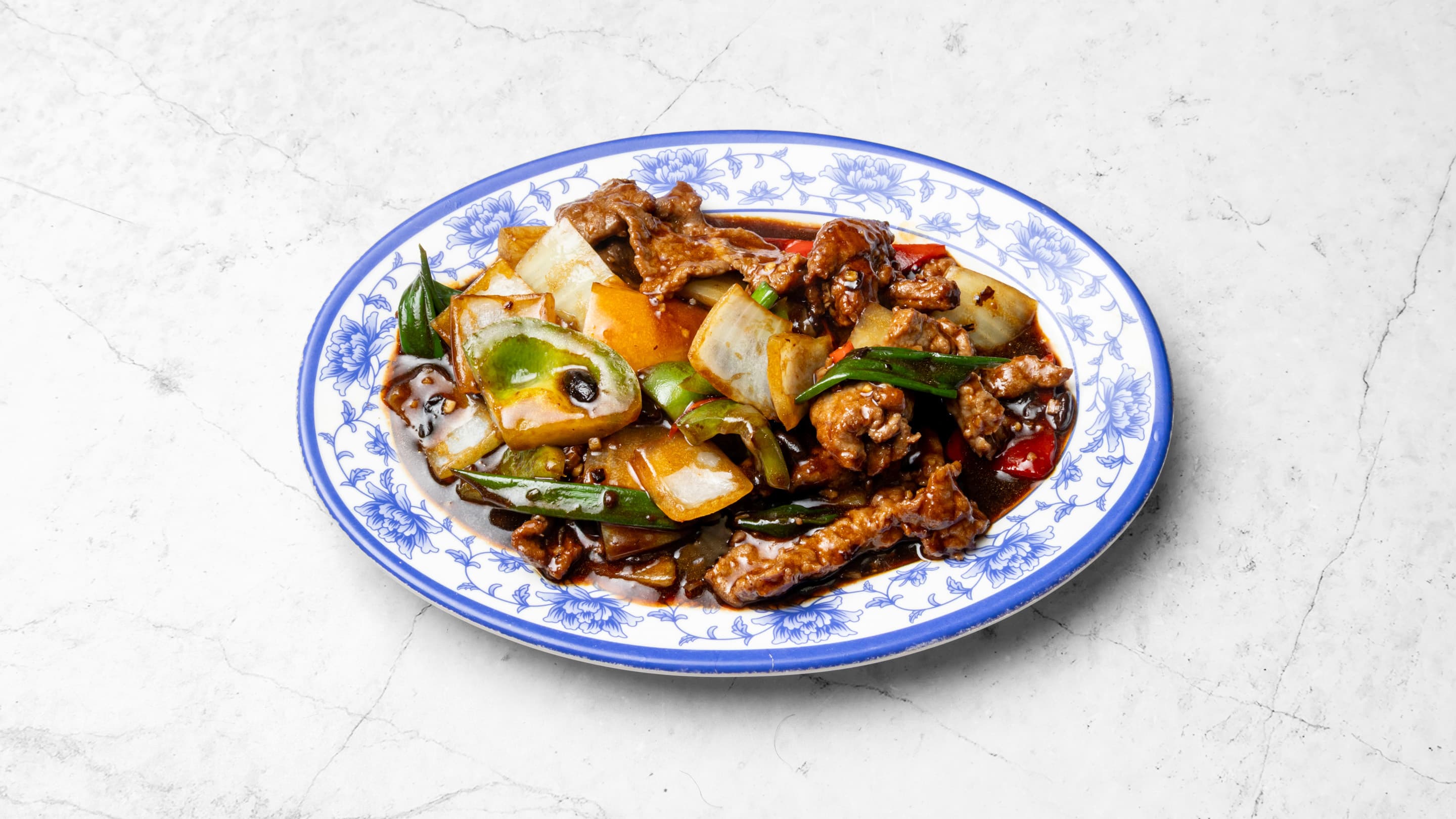 Beef in Black Bean Sauce at New Wok's Cooking