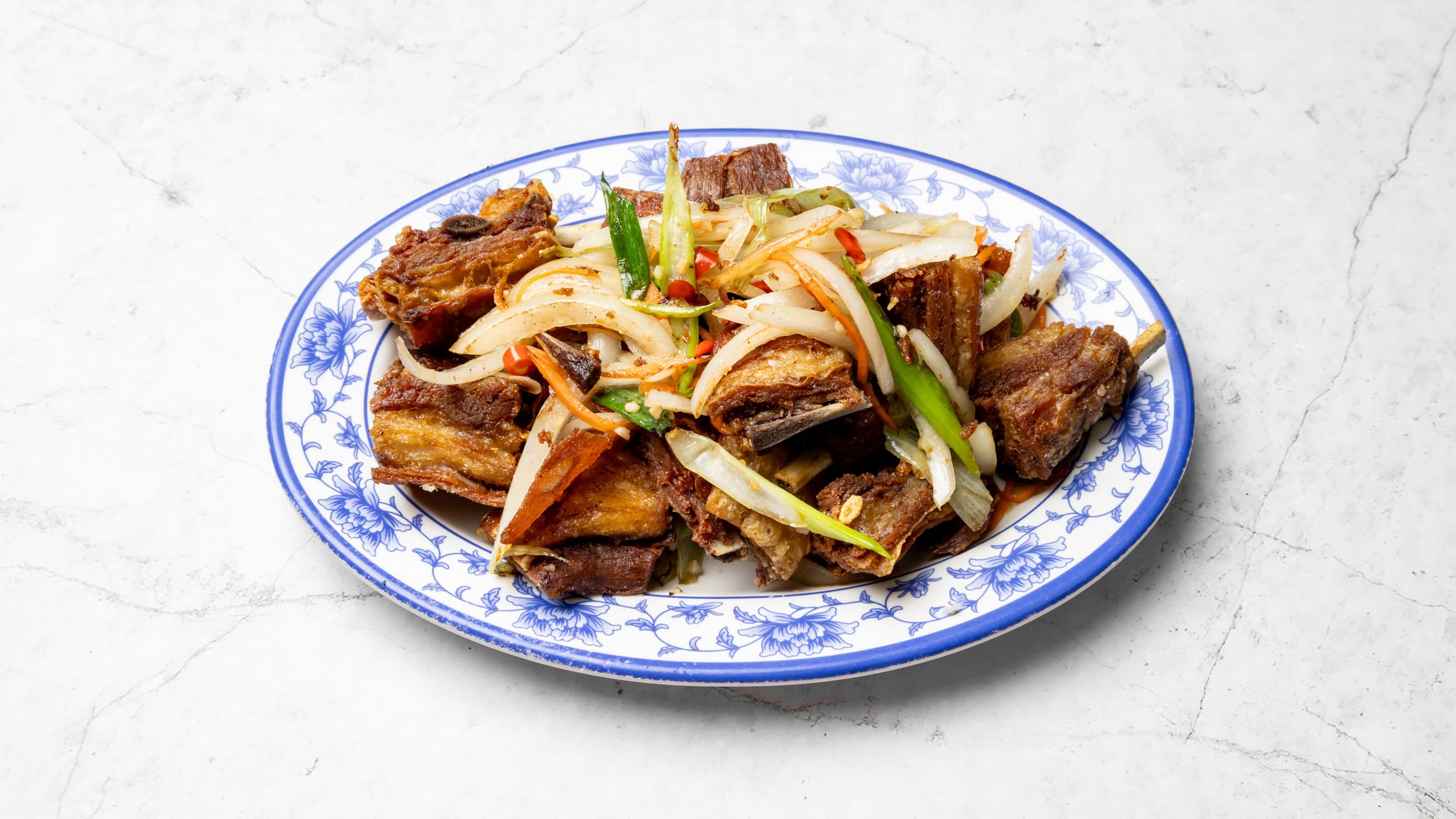 Lamb ribs in garlic pepper sauce from New Wok's Cooking