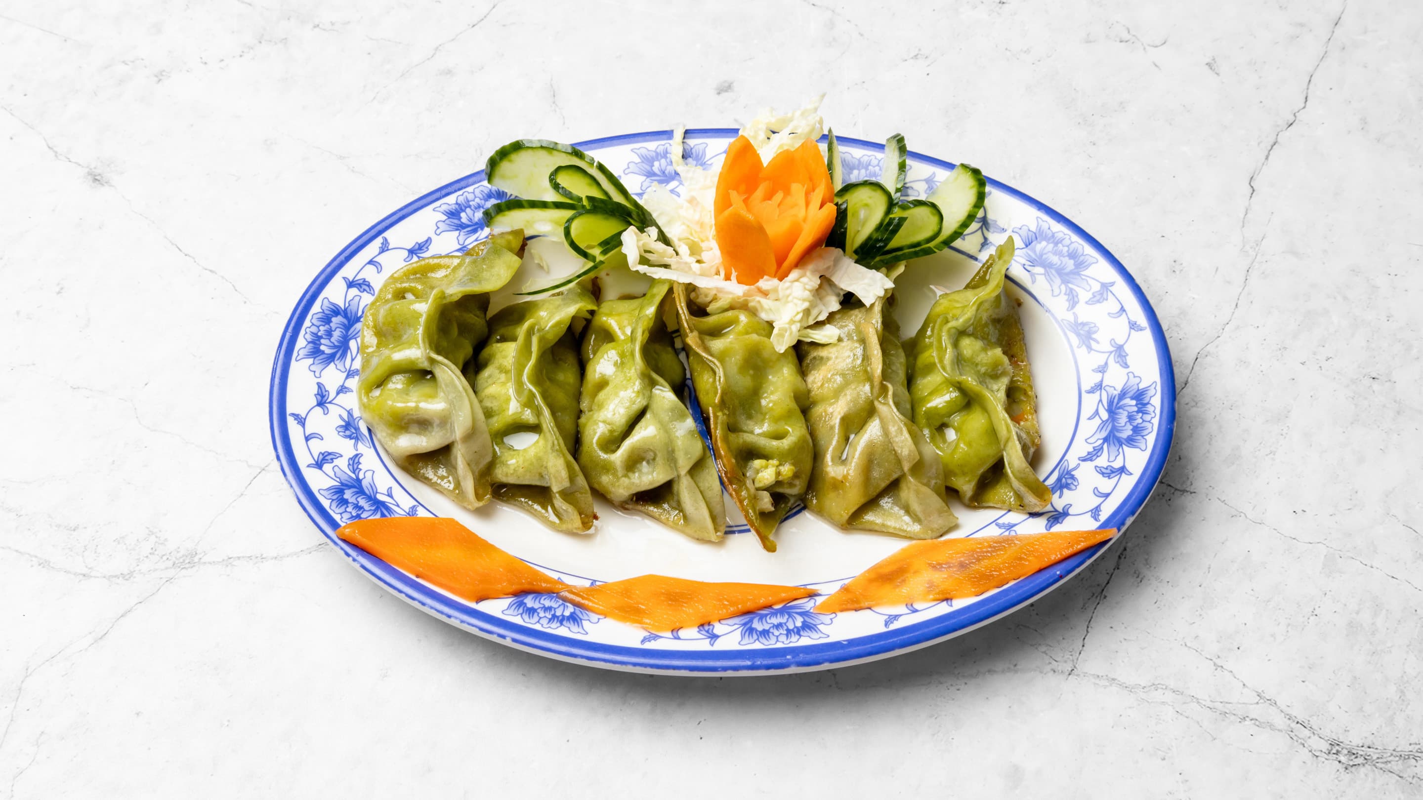 Steamed vegetarian dumplings from New Wok's Cooking