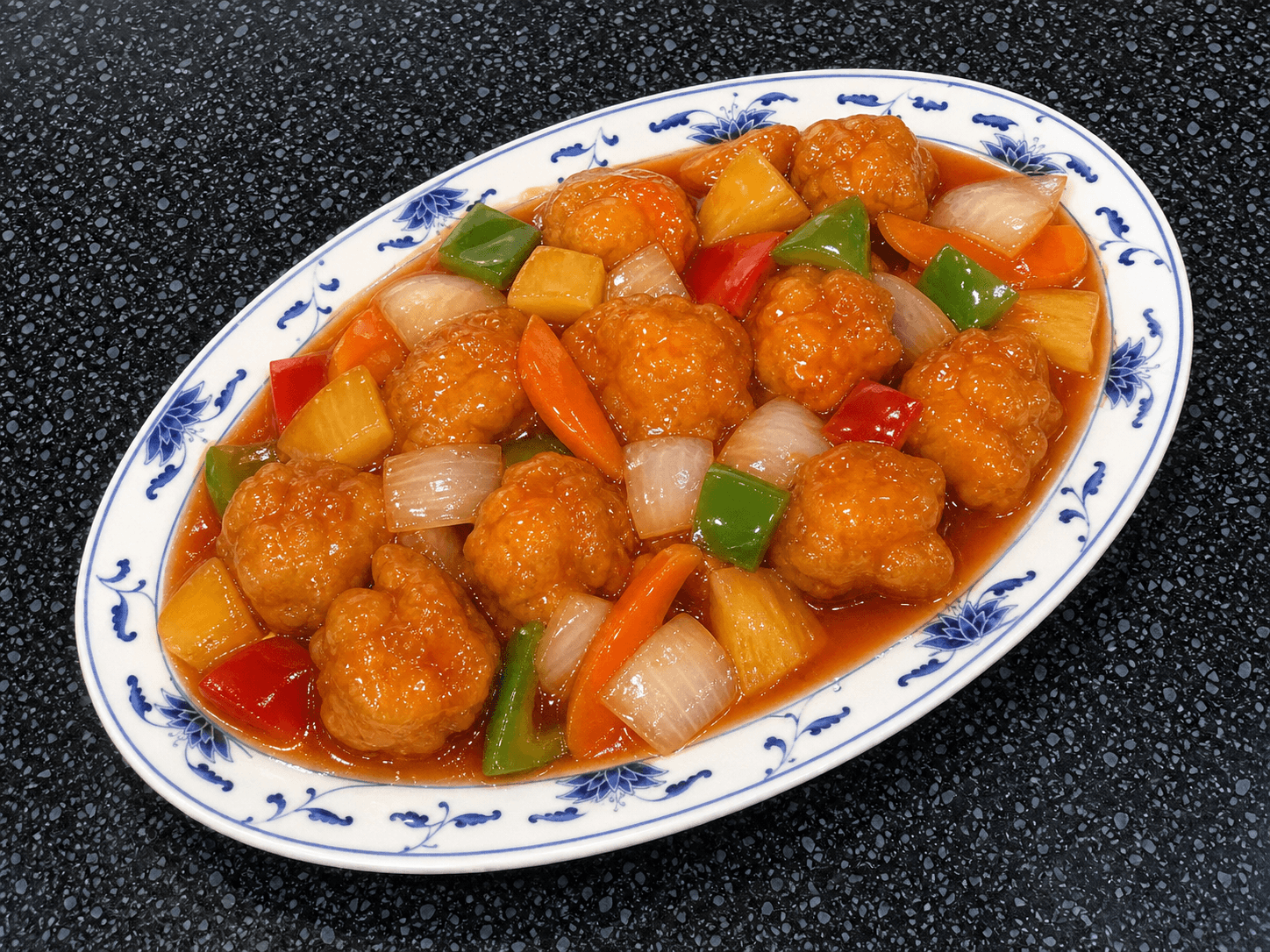 Sweet and sour chicken balls at New Wok’s Cooking