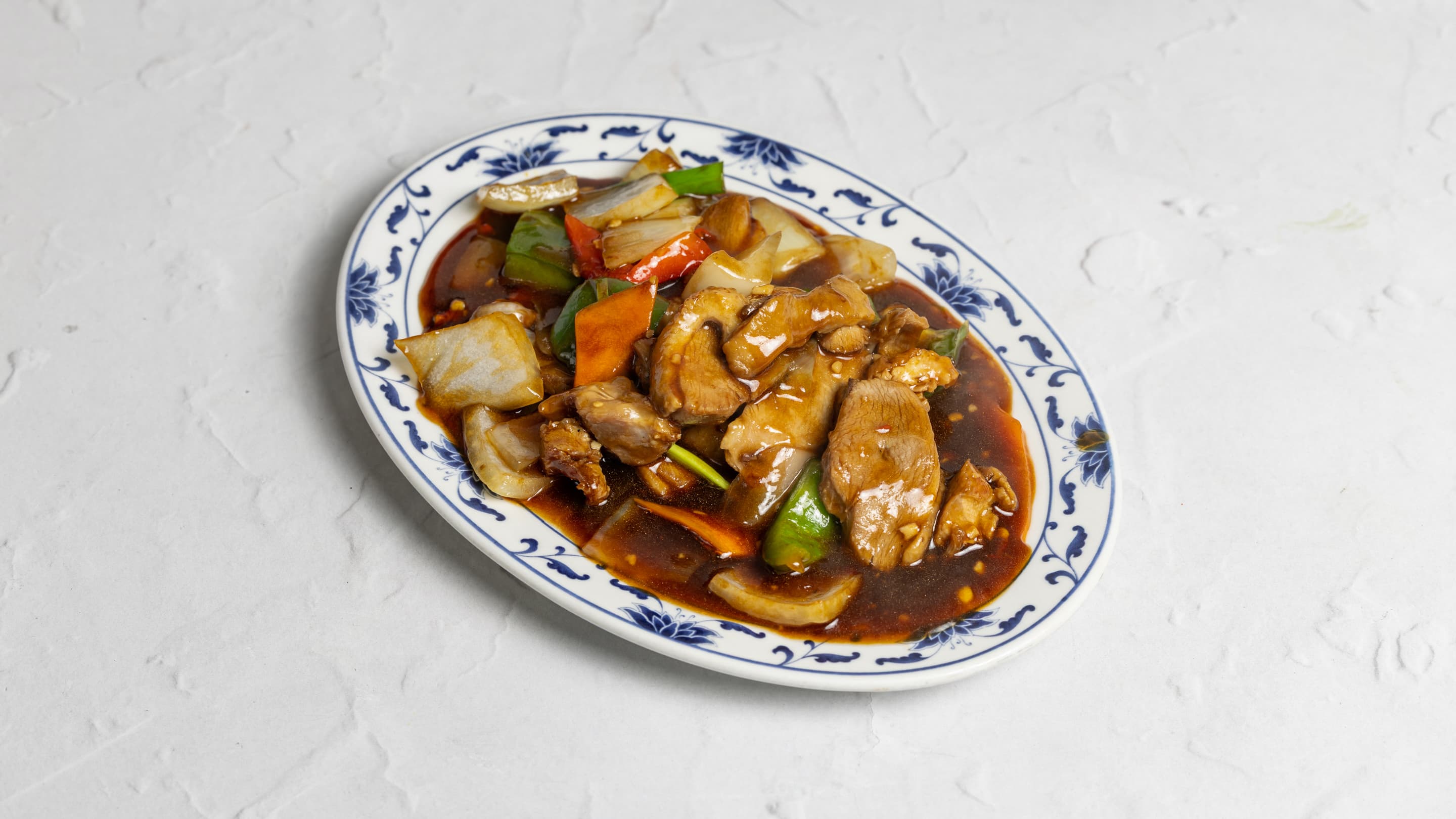 Duck in black bean and green pepper chillies at New Wok’s Cooking